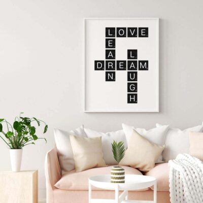 Cadre Motivational Scrabble Words Print